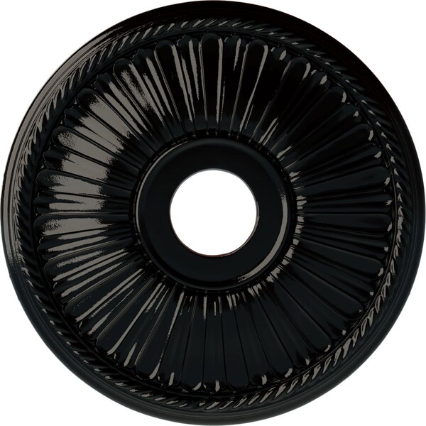 Ekena Millwork Berkshire Ceiling Medallion (Canopies up to 6 3/8"), 20 1/8"OD x 3 7/8"ID x 1 7/8"P, Black Pearl CM20BE1BPS - main